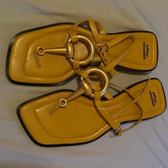 Jeffrey Campbell Matala Sandals Dark Yellow- Women’s Size 9 - Picture 9 of 11